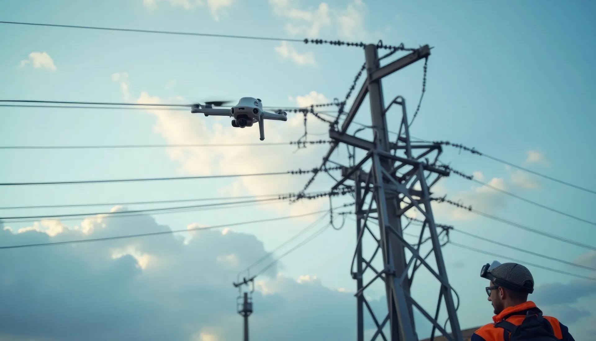 Telecommunications tower infrastructure ready for drone inspection